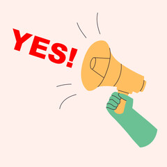 Learn to say yes concept illustration cartoon style cute color vector