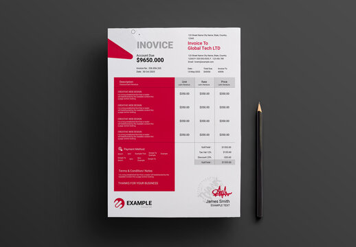 Corporate Clean Invoice Template
