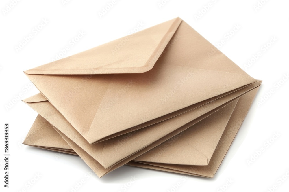 Poster a collection of brown envelopes stacked on top of each other