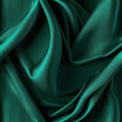 Obraz premium Abstract green background with layers of silk folded drapery Gerenative AI