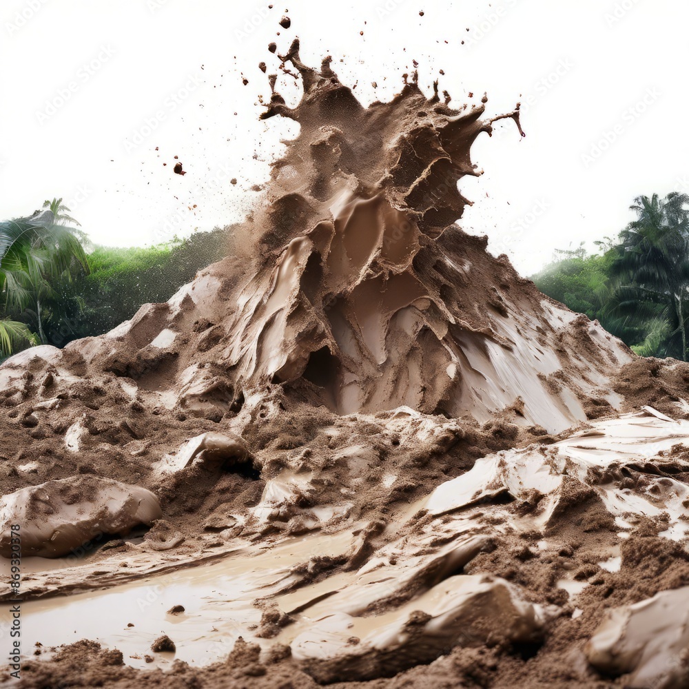 Canvas Prints mudslide a type of landslide where wet mud and debris rapidly mo