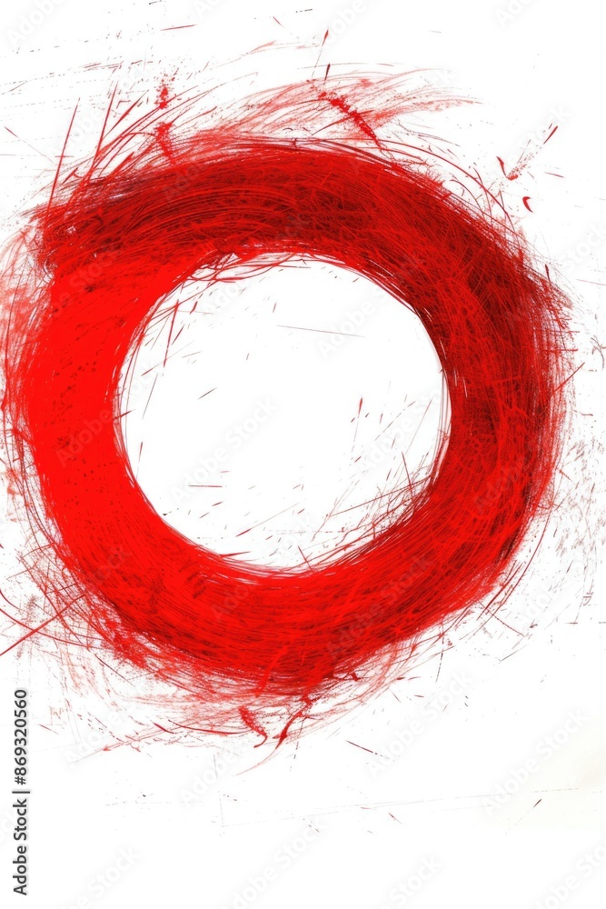 Poster simple illustration of a red circle on a white background, suitable for various uses such as infogra