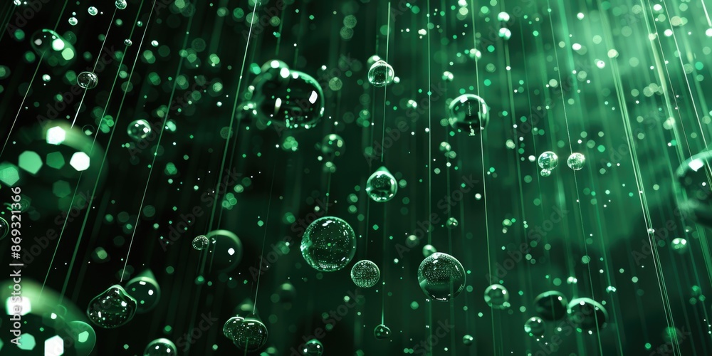 Poster A collection of bubbles floating in mid-air, captured in a snapshot