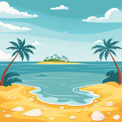 Beach cartoon illustration