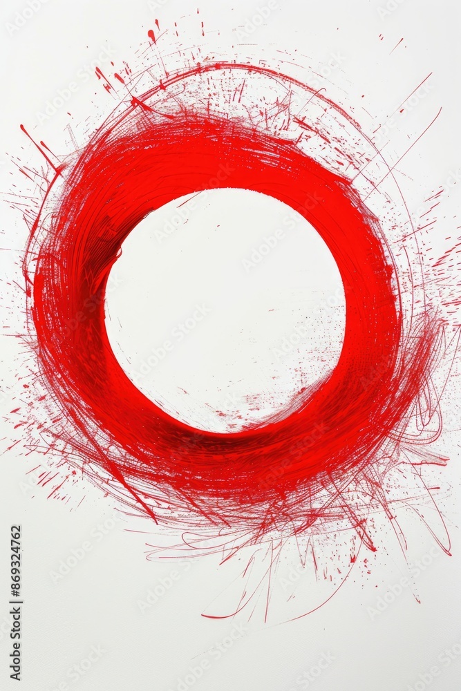 Poster a simple design featuring a bright red circle on a clean white background, perfect for use in market