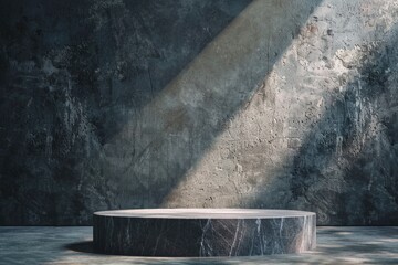 A group of individuals sit together at a round table with a wall behind them, suitable for use as a meeting or discussion scene