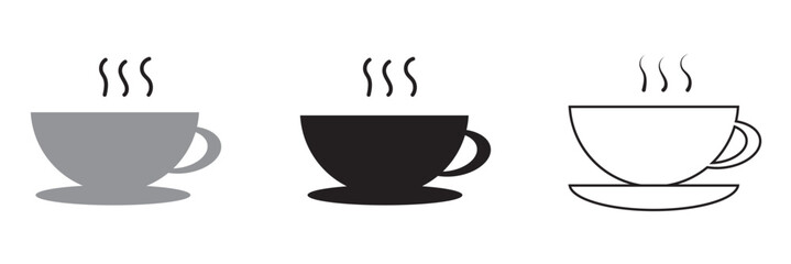 Coffee cup icon set. cup a coffee icon vector.