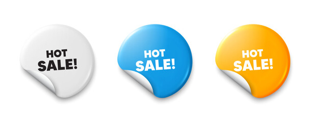 Hot Sale tag. Price tag sticker with offer message. Special offer price sign. Advertising Discounts symbol. Sticker tag banners. Discount label badge. Vector