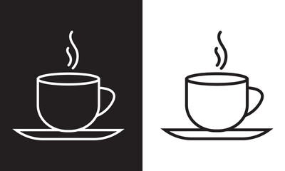 Coffee cup icon set isolated on white background. Vector illustration.