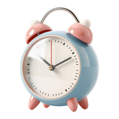 Retro Blue Alarm Clock with Pink Bells