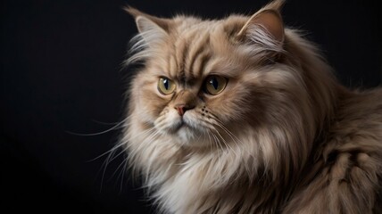 Fototapeta premium portrait of a Persian cat on black background
