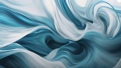a blue and white background with a large wave