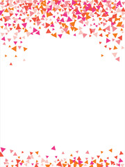 Frame of colored triangles abstract geometric pattern. Can be used as poster, banner, border, background, wallpaper, card, print, web. Vector illustration.