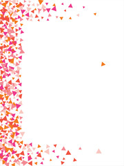 Frame of colored triangles abstract geometric pattern. Can be used as poster, banner, border, background, wallpaper, card, print, web. Vector illustration.