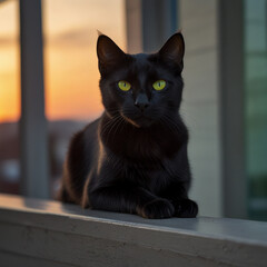 Portrait of beautiful cat exploring. Generative Ai