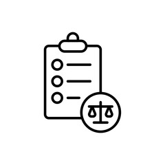 Legal document outline icons, minimalist vector illustration ,simple transparent graphic element .Isolated on white background