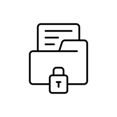 Obraz premium Secret document outline icons, minimalist vector illustration ,simple transparent graphic element .Isolated on white background