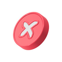 Obraz premium Deleted icon, cancel symbol 3d red color