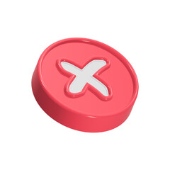 Obraz premium Deleted icon, cancel symbol 3d red color