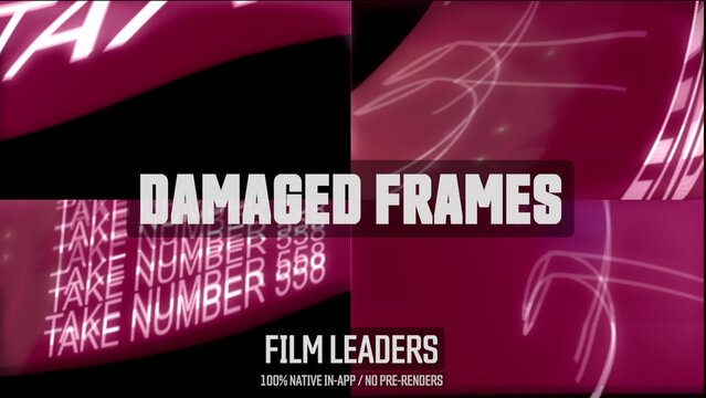 Damaged Frames Film Leader Motion Overlays 