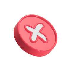 Obraz premium Deleted icon, cancel symbol 3d red color