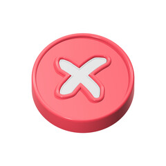 Obraz premium Deleted icon, cancel symbol 3d red color