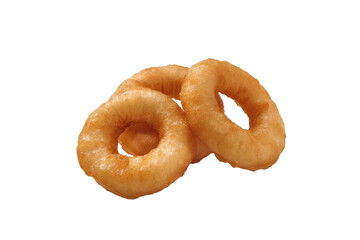 Crispy Onion Rings Isolated on Transparent Background