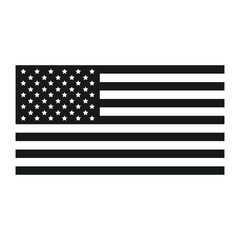 Black and white flag of United States of America. Vector