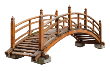 Wood Bridge Isolated on Transparent Background
