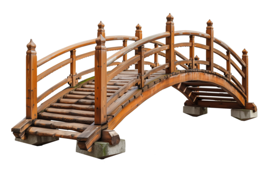 Wood Bridge Isolated on Transparent Background
