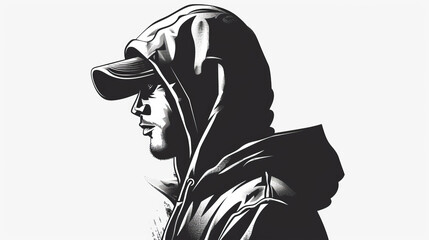 black and white silhouette of a man's silhouette of a guy