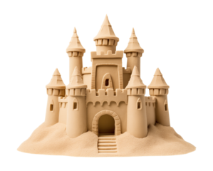 Sand Castle Isolated on Transparent Background
