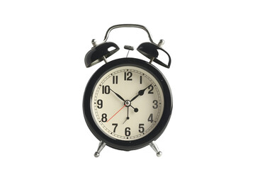 Classic Analog Alarm Clock Isolated on Transparent Background