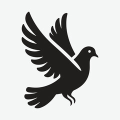 Obraz premium Majestic Pigeon Silhouette: Capturing the Elegance in Shadows