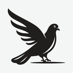 Fototapeta premium Majestic Pigeon Silhouette: Capturing the Elegance in Shadows