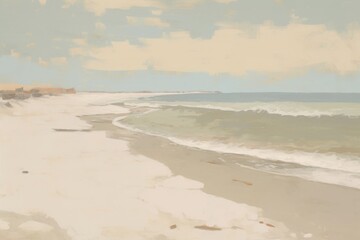 Summer beach painting outdoors horizon.