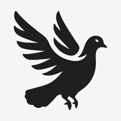 Obraz premium Majestic Pigeon Silhouette: Capturing the Elegance in Shadows