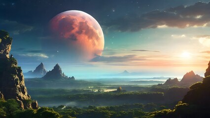 Ethereal Moonlit Fantasy Captivating Sci-Fi Landscapes