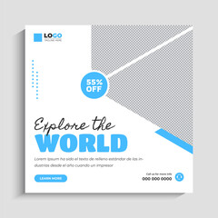 Tour and Travel Agency Social Media Instagram Post Template Design