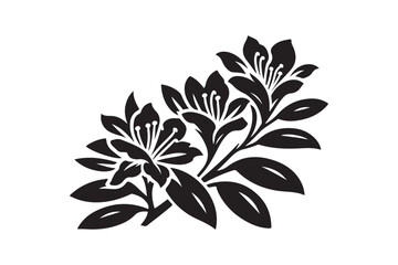 Azalea flower silhouette vector illustration.