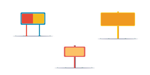 Blank road yellow traffic signs