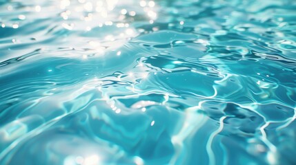 Fototapeta premium Abstract Blue Water Texture with Glimmering Sunlight.