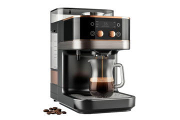 French Press Coffee Maker Isolated on Transparent Background