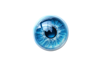 Contact Lens with Solution Isolated on Transparent Background