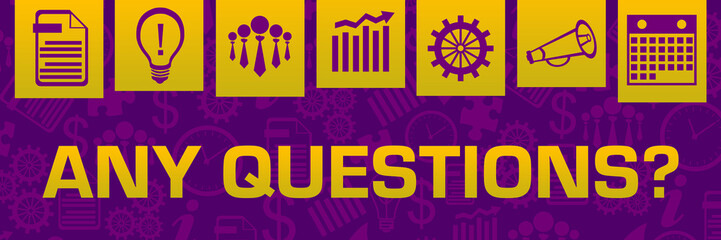 Any Questions Pink Purple Orange Business Symbols Texture On Top 