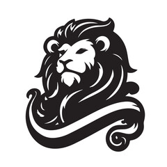 King mascot Hand drawn lion logo illustration