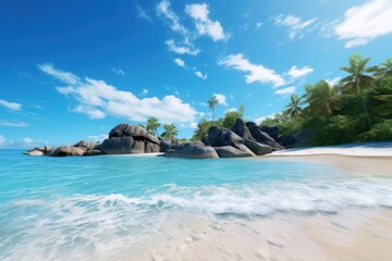 Fototapeta premium The rocky islands on sand beach landscape outdoors nature. 