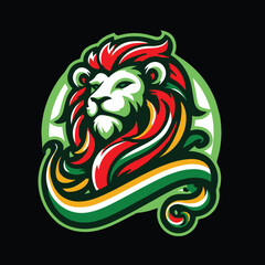 Obraz premium King mascot Hand drawn lion logo illustration