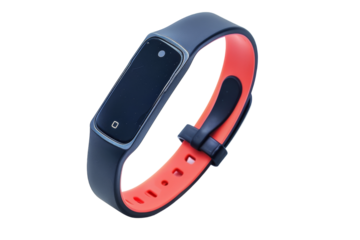 Fitness Tracker with Heart Rate Monitor Isolated on Transparent Background