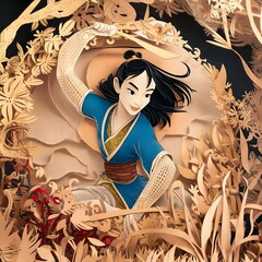 the paper-cutting art style